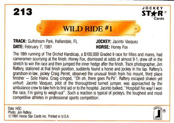 1991 Jockey Star Jockeys #213 Wild Ride #1 Back